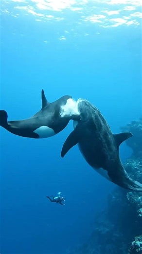 Massive Orca vs Giant Sunfish Underwater Battle