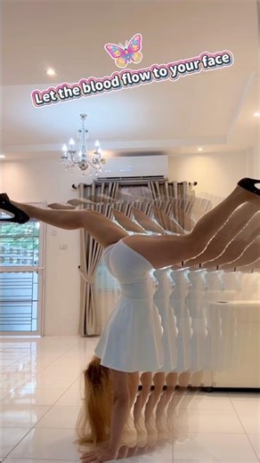 Upside down, fearless : let the blood flow to your face and power your body and mind!