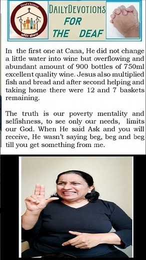 DAILY DEVOTION FOR THE DEAF (ASL) Bible EDUCATION in AMERICAN Sign Language (ASL)