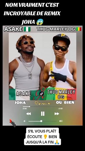 THUG MARLEY OG 🎤 NOM VRAIMENT C'EST INCROYABLE TALENT DE REMIX JOHA 🇳🇬 THUG MARLEY OG 🇲🇱 OFFICIEL J'AI REMIX ASAKE JOHA 🇳🇬