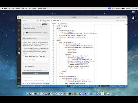 How to make a website in 5 min using Cline in VSCode