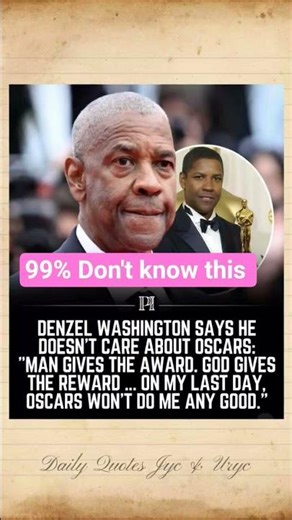 Denzel Washington REJECTED the Oscars? 😱🏆