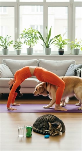 Trying to Do Yoga Your Pets Have Other Plans Watch Them Crash #YogaFails #Pets #Funny