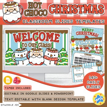 Christmas Hot Choco Daily Slides | Editable Google Slides, PowerPoint Templates