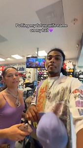 61K views · 44 reactions | He said “put her name on it” so the whole world knows 梨 @inmiahwe.trust getting @itsambersq stitched on his crown — now that’s love you can wear. Tag someone who’d do this for you  #Lids #LidsCustom #relationships #couplegoals | Lids | Facebook