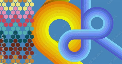 Retro 70s Background animation with Groovy 1970s art video. Minimalistic Vintage design, old-fashioned color artwork.