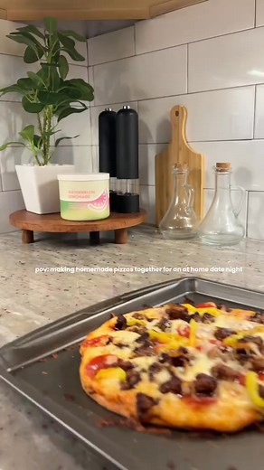 If you need an at home date night idea, making homemade personal pizzas together should be one. So yummy and so fun. 💕 #homemadepizza #datenightideas #pizza #cooking #cookingathome #fyp | Roy Boone