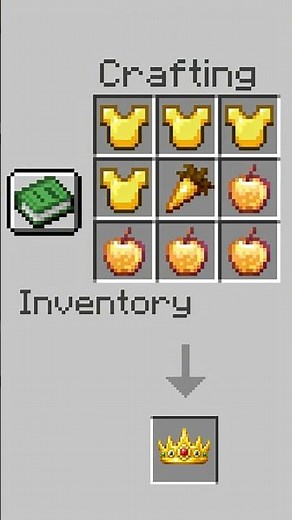 Crafting the GOLDEN CROWN in Minecraft! 👑✨ #mcpe #minecraft