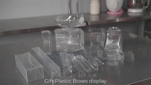Clear PET PVC Plastic Gift Box Wedding Favor Boxes Recyclable Eco-friendly Craft Recycled Materials Folding Custom Logo