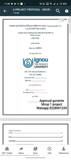 IGNOU mcop 1 project making process hindi or english / IGNOU mcom Synopsis proposal project work
