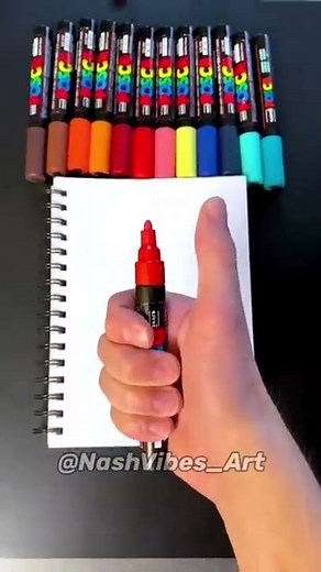 Drawing New Character with Posca Markers! Satisfying Art! (#Shorts)