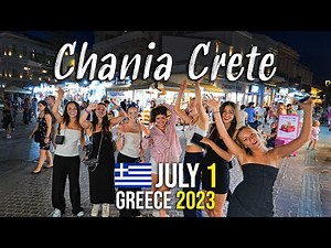 Chania Crete, walking tour 4k, Kreta 2023