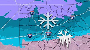 Winter Storm Approaching Atlanta, Georgia, With Snow And Ice
