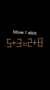 205K views · 168 reactions | Move 1 matchstick to make equation true | math riddles | Brain test #matchstick #reels | Math Puzzle | Facebook