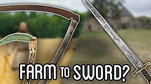 Forging a Norman sword using recycled agricultural iron tools