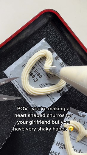 i literally couldnt even hold the scissors still can someone tell whats wrong with me 🥹 i really wanted to make it look pretty for her 🥹#churros #recipe #fyp #xyzbca #williamsengg