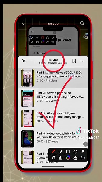 how to create playlist option #foryou #viral #grow #foryoupag #500kviews #500k @tiktok creators