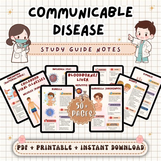 Communicable Disease Notes | Nursing Study Guide | Nursing School Notes | Medical Study Notes | Nurse Student | Nursing Notes NCLEX PDF - Etsy UK