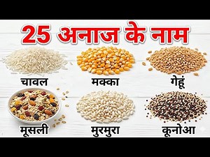25 Cereals Name English and Hindi | 25 अनाज के नाम | Learn Cereals 🌾 | 25 Grains. Rice, Wheat, Maize
