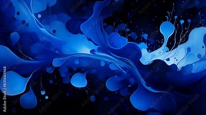 Captivating fluid art featuring mesmerizing blue hues and flowing patterns. The dynamic shapes and splashes evoke a sense of calm and depth, creating an atmosphere of tranquility and creativity.