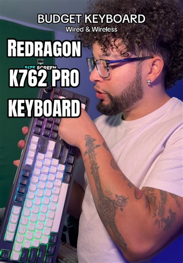Trimode connection mechanical keyboard with a screen, knob, and really nice layout! Redragon keyboards are great value gaming / office keyboards! #mechanicalkeyboard #keyboard #tiktokshopstockup #tiktokshopcreatorpicks #creatorsearchinsights