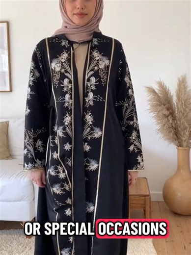 Elegant loose-fit abaya, perfect all-season wear! #MuslimFashion #AbayaStyle #DubaiChic #EidOutfit #TikTokFinds”