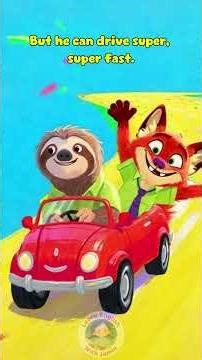 Meet Flash the Sloth 🦥 | Easy English For Kids with Slowly English Sentences
