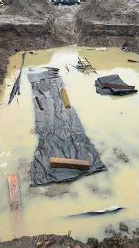 Playing in a Flooded Construction Pit #asmr #mud #watersounds #puddle