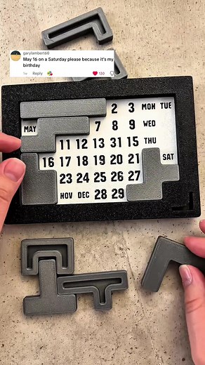 You want me to solve the calendar puzzle for your birthday on May 16th on a Saturday… #puzzle #calendar #puzzles #puzzlechallenge #puzzlemaster