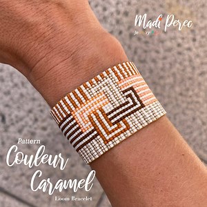 Miyuki Woven Beads Bracelet, Interlaced Pattern Bracelet Model, Weaving Jewellery, DIY Beads on Weaving Loom - Caramel Colour - Etsy