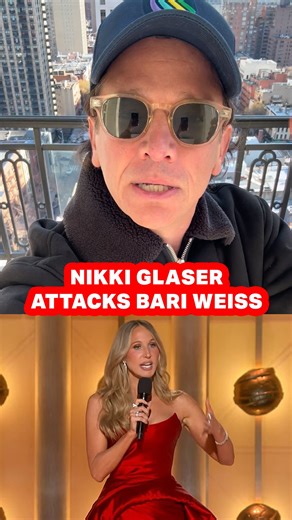 Ari Ackerman on Instagram: "Nikki Glazer - Trying to impress Mark Ruffalo and the Clooneys? The Golden Globes hostess had a joke (which bombed) that was a direct attack at CBS News boss Bari Weiss. Coincidence that the leader of a network who is a proud Zionist was singled out?? While no criticism of the deafening silence from most networks regarding the Iranian revolution?? No coincidence to me! Why do di you think Bari was singled out??"