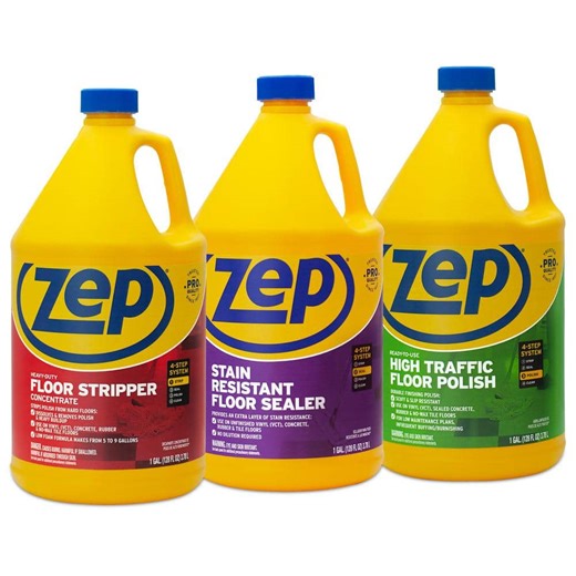 ZEP 128 oz. High-Traffic Floor Polish with Stain-Resistant Floor Sealer 128 oz. and HD Floor Stripper 128 oz. (3-Pack Combo) BNZUHTFFSLR - The Home Depot