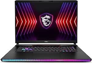 msi Raider GE78HX 17” 240Hz QHD+ Gaming Laptop: Intel Core i9-14900HX, NVIDIA Geforce RTX 4070, 32GB DDR5, 1TB NVMe SSD, Thunderbolt 4, Cooler Boost 5, Win 11 Home: Black 14VGG-205US