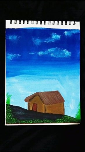 simple paintings| scenery painting 🖌️🎨#simple #easy #shortvideo #shorts#easyscenery