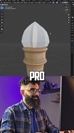 Noob vs Pro: Modelagem de Sorvete #blendertutorial
