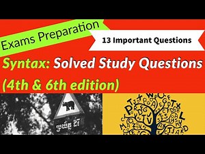 13 Important Questions About Syntax | Chapter 8 | Solved and Explained Study Questions