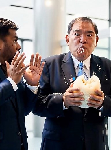石破総理はスリランカ大統領におにぎりの食べ方を教えます #石破茂 #石破総理 #総理大臣 #スリランカ #おにぎり #aivideo