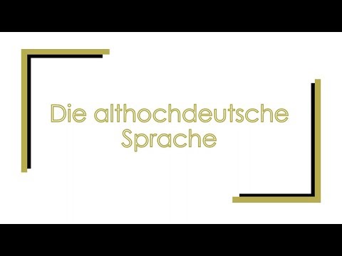 Die althochdeutsche Sprache