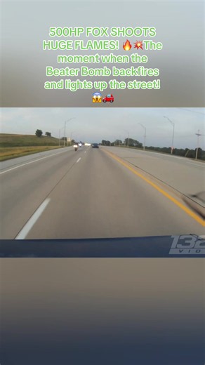 500HP FOX SHOOTS HUGE FLAMES! 🔥💥The moment when the Beater Bomb backfires and lights up the street! 😱🚗 #BeaterBomb #Flames #Backfire #StreetRace #Horsepower