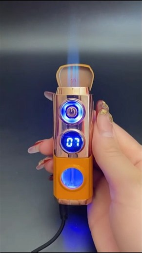 🔥 Smart Rechargeable Plasma Lighter with Fuel Tank & Digital Battery Display ⚡ #shorts