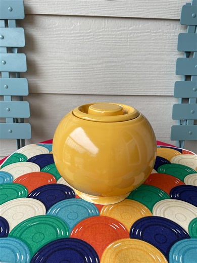 Vintage Fiesta Kitchen Kraft Covered Jar - MEDIUM - Fiesta YELLOW - Etsy