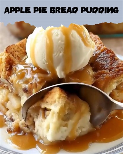 Apple Pie Bread Pudding Recipe ⬇️ first CO.M.N.T ⬇️⬇️ | Amelia Recipes