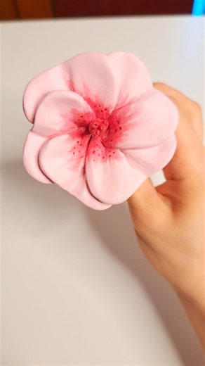 Heart Cutter Flower Idea #2 🌸 Air Dry Clay Tutorial #clayflower #flowercraft