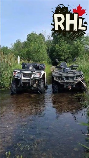 Two Hisun atvs playing in the water #atv #hisun