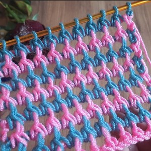 13K views · 48 reactions | Tunisian knitting pattern from two-color yarn #tunisiancrochet | Crochet & Design Workshop | Facebook