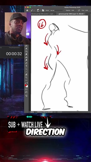 Drawing a Side Profile: Easy Gesture