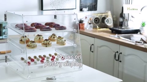 3 Tier Commercial Pastry Display Case, Acylic Bakery Food Display Case