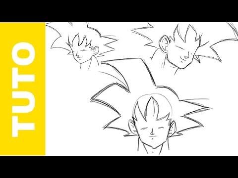 How to draw Goku's head Dragon Ball Z Tutorial