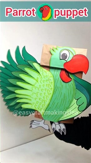 parrot puppet craft | parrot craft #puppetshow #storytelling #competition #papercraft #parrot