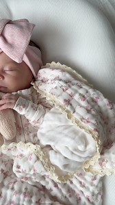 The sweetest sight you'll see today! 🥰 Wrapped up in our popular Paisley Peony Gauze Blanket 🌸 Back online NOW! | Little and Fern